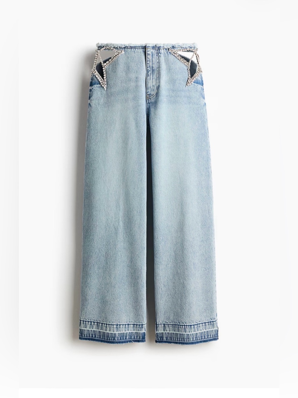 STELLA MCCARTNEY H&M CRYSTAL-STAR STRAIGHT-LEG JEANS SIZE 18